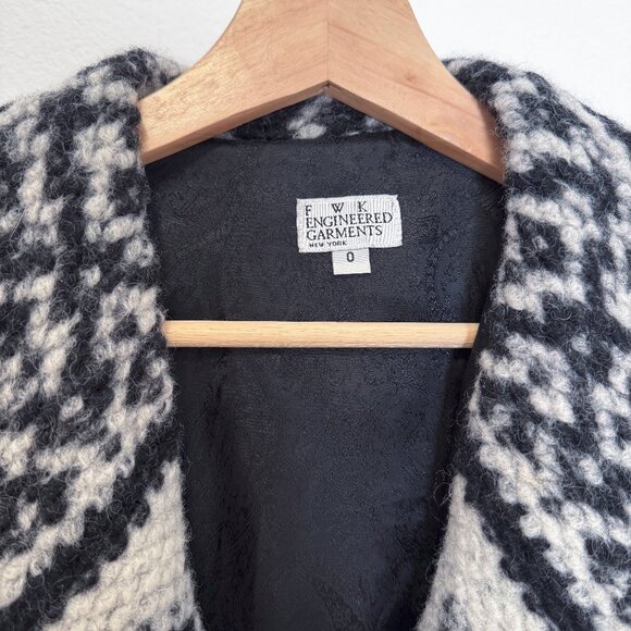 FWK Engineered Garments Shawl Collar Wool Snowflake Sweater Jacket FW11 Size 0 - Picture 4 of 13